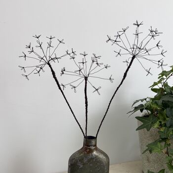 Three Fine Wire Cow Parsley Stems, 5 of 9