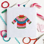 'Christmas Jumper' Mini Cross Stitch, thumbnail 1 of 3