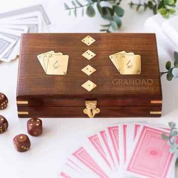 Personalised Wooden Card And Dice Game Set, 5 of 8