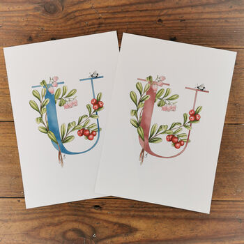U Is For Uva Ursi Floral Initial, Personalised, 2 of 9