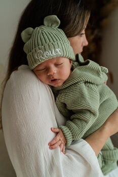 Three Piece Knitted Baby Gift Set, 3 of 8