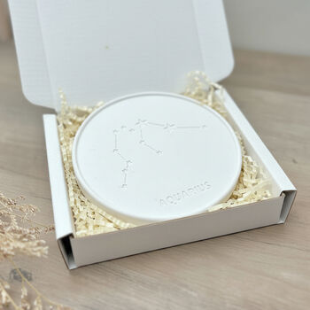 Aquarius Star Sign Christmas Gift Zodiac Coaster, 11 of 11