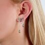 Double Post Drop Earrings With White Topaz, thumbnail 1 of 3