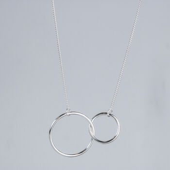 Sterling Silver Interlocking Rings Necklace, 2 of 6