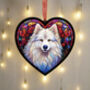 Samoyed Stained Glass Effect Heart Suncatcher, thumbnail 3 of 5