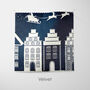 Personalised Blue Village Christmas Cushion, thumbnail 7 of 7