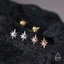 Sterling Silver Tiny Starburst Stud Earrings, thumbnail 3 of 11