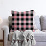 Gingham Cushion Cover With Black And Pink Colours, thumbnail 2 of 4