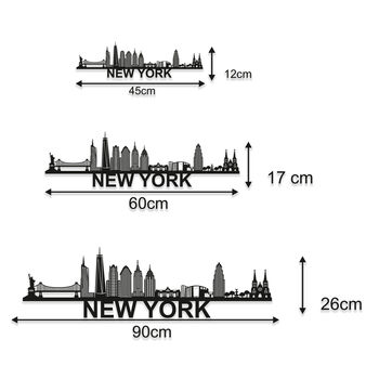 New York Skyline Silhouette Wood Wall Art, 4 of 5