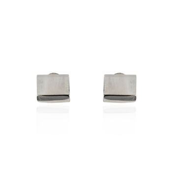 Moonstone Slice Studs In Sterling Silver, 2 of 4