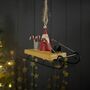 Candy Cane Santa On Sledge Hanging Christmas Decoration, thumbnail 1 of 3