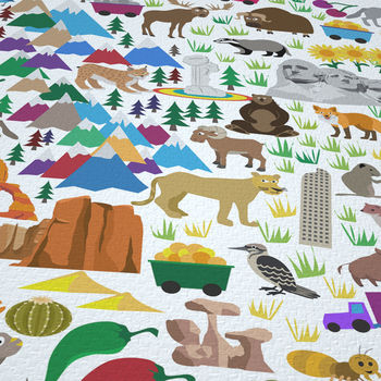 Animal Map United States Childrens Print, 2 of 5