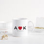 Personalised Mug For Valentine’s Day – Initials With Heart, thumbnail 5 of 8