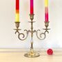 Antique Brass Three Sconce Candelabra / Candlestick ~ Four, thumbnail 2 of 5