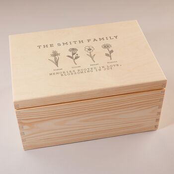 Personalised Birth Flower Memory Box Birthday Gift For Gran, 7 of 12
