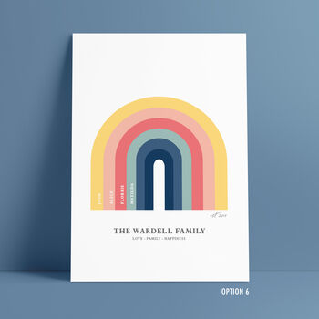 Personalised Family Tree Rainbow Print, 7 of 8