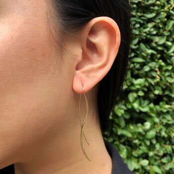 Sterling Silver Wave Drop Earrings, 4 of 6