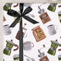 Three Sheets Of Coffee Brewing Wrapping Paper, thumbnail 1 of 2