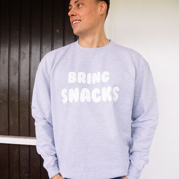 Bring Snacks Men's Slogan Sweatshirt, 2 of 3