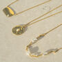 Gold Plated Pearl Disc Necklace, thumbnail 2 of 3