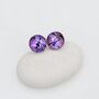 Large Purple Fused Glass Sterling Silver Stud Earrings, thumbnail 2 of 8