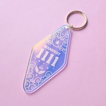 Iridescent Angel Numbers Lucky Keyring, 5 of 5