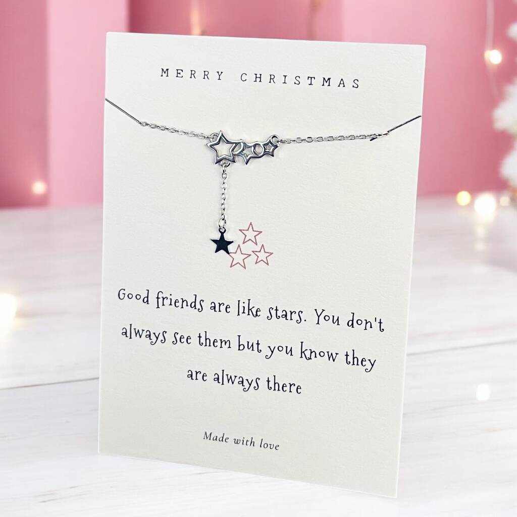 Good Friends Are Like Stars Sterling Silver Necklace, 1 of 5