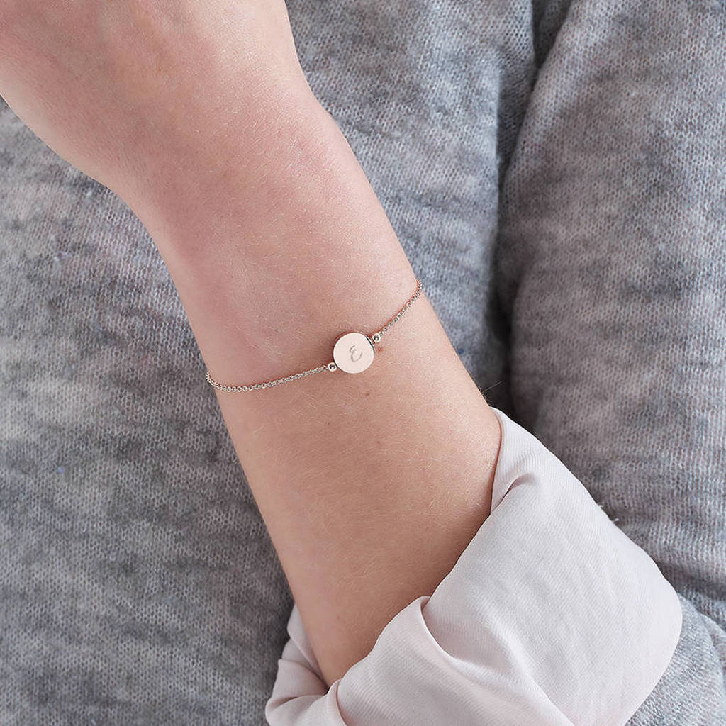 Personalised Skinny Initial Bracelet By Lily Belle Personalised Skinny Initial Bracelet