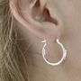 Textured Sterling Silver Hoop Earrings, thumbnail 3 of 5