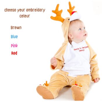 Personalised Baby Reindeer Costume, 2 of 6