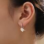 Robin Bird Dangle Huggie Hoops In Sterling Silver, thumbnail 2 of 11