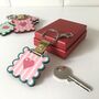 Personalised Pink And Teal Wavey Keychain And Bag Charm, thumbnail 1 of 4