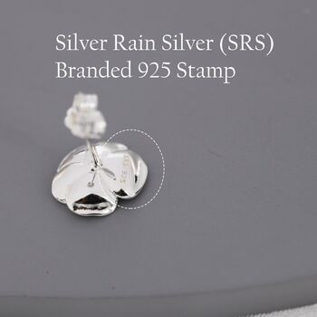 Violet Flower Stud Earrings In Sterling Silver, 7 of 11