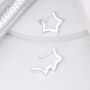 Sterling Silver Star Huggie Earrings, thumbnail 2 of 7
