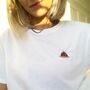 Embroidered Christmas Pudding T Shirt In White, thumbnail 2 of 6