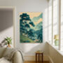 Japanese Green Forest Mountain Art Print, thumbnail 2 of 4