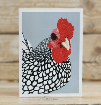 Silver Laced Wyandotte Cockerel Greeting Card, 2 of 2