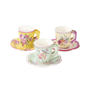 Vintage Paper Cups And Saucers Tea Party, 2 of 2