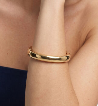 Kin 18 K Gold Plated Plain Bangle, 5 of 5