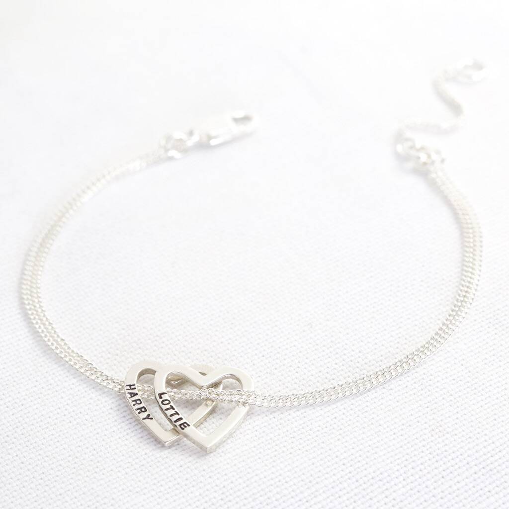 Personalised Sterling Family Names Heart Bracelet By Lisa Angel ...