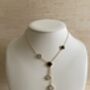 Double Sided Clover Long Necklace White Black, thumbnail 6 of 10