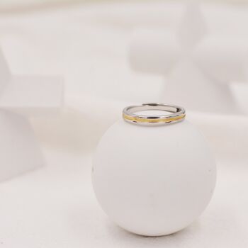 Adjustable Gold Inlay Sterling Silver Ring, 6 of 11