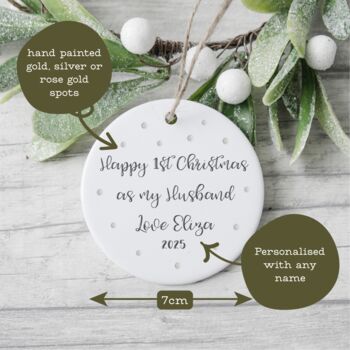Happy 1st Christmas Husband, Fiancé, Boyfriend Bauble, 2 of 4