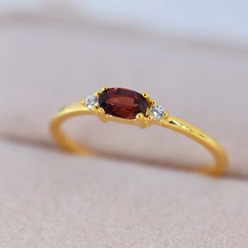 Natural Garnet Ring In Sterling Silver, 3 of 11