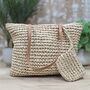 Rattan Shoulder Bag With Purse In Natural, thumbnail 1 of 2