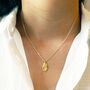 Hammered Gold Teardrop Necklace, thumbnail 1 of 4