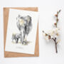 Elephant Hand Painted Greetings Card, thumbnail 1 of 3
