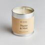 Thyme And Mint Scented Tinned Candle, thumbnail 2 of 4