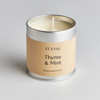 Thyme And Mint Scented Tinned Candle, 2 of 4