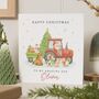 Personalised Christmas Tractor Card For Son With Santa, thumbnail 1 of 7